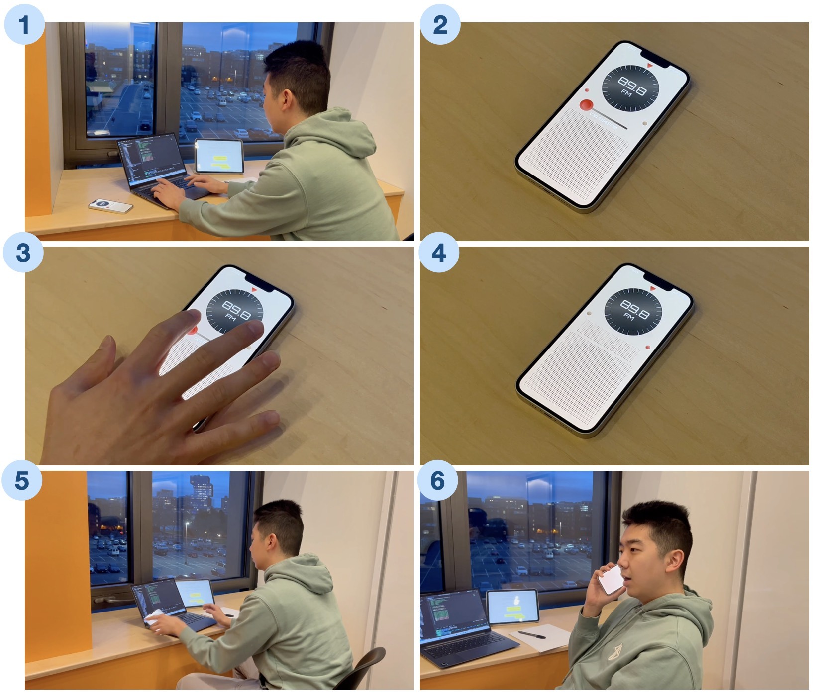 Six-step workflow for speaking with AI Sophie